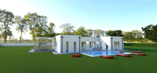 Plan de maison Surface terrain 130 m2 - 7 pièces - 3  chambres -  sans garage 