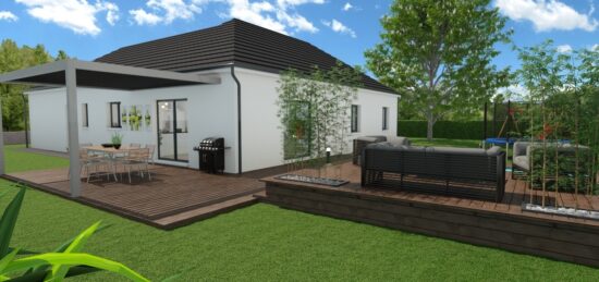 Plan de maison Surface terrain 110 m2 - 6 pièces - 3  chambres -  sans garage 